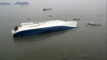 Phà Sewol bị chìm ở ngoài khơi đảo Jindo, phía Tây Nam Hàn Quốc cách đây 1 năm.